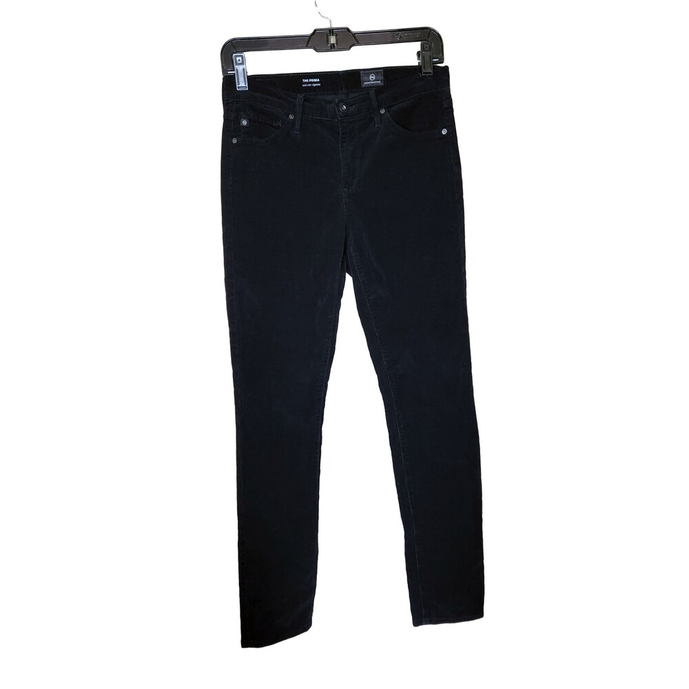 Ag Adriano Goldschmied The Prima Black Midrise Corduroy Cigarette